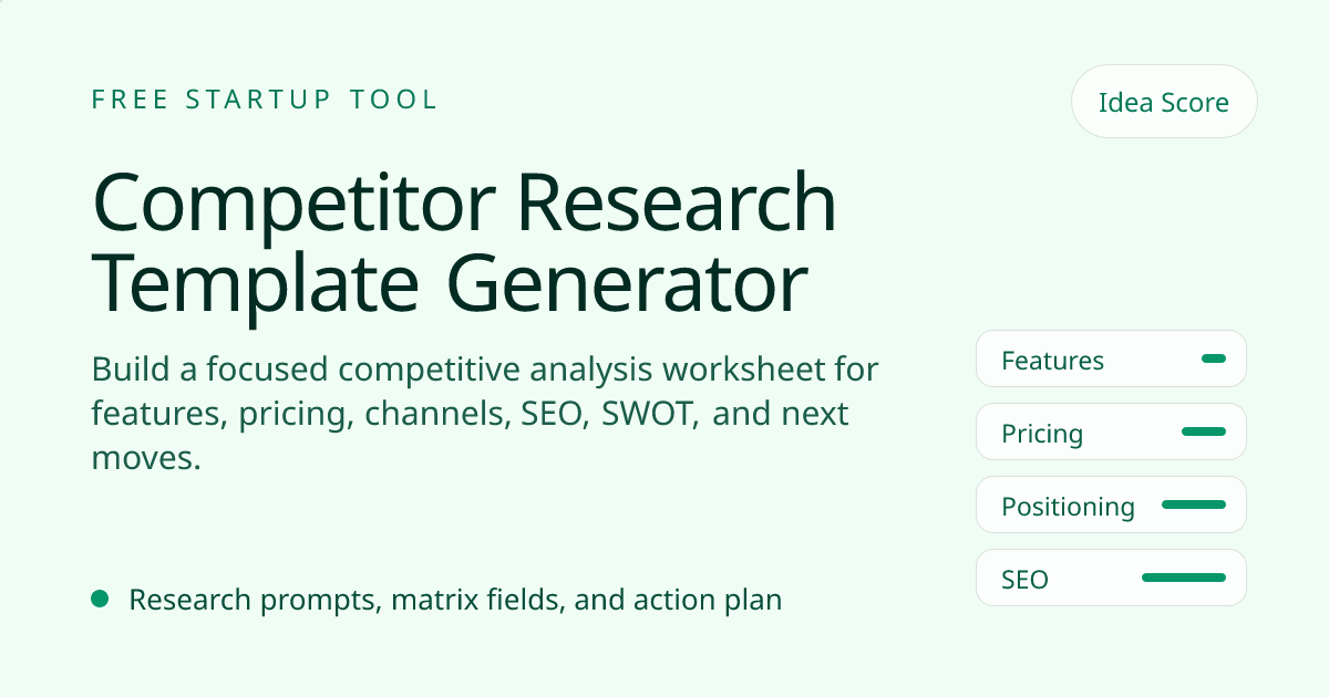 Free Competitor Research Template Generator - Competitive Analysis ...